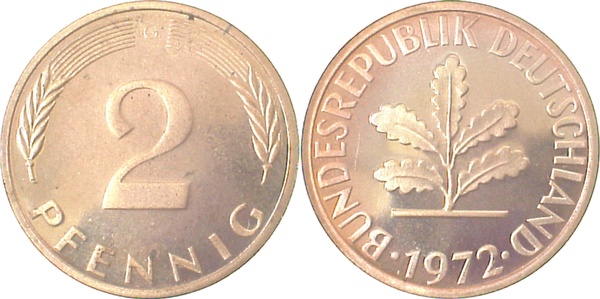 38172G~0.0 2 Pfennig  1972G PP.......10000 Exemplare  J 381  