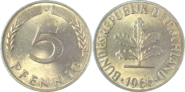 38266D~1.2 5 Pfennig  1966D bfr J 382  