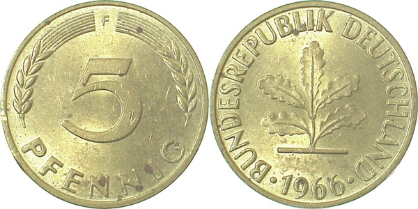 38266F~1.2b 5 Pfennig  1966F bfr min.Rf J 382  