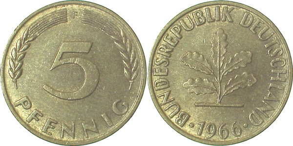 38266F~1.5 5 Pfennig  1966F f. bfr J 382  