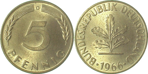 38266G~1.0 5 Pfennig  1966G stgl J 382  