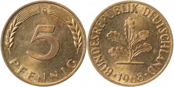 38268G~1.2 5 Pfennig  1968G bfr. J 382  