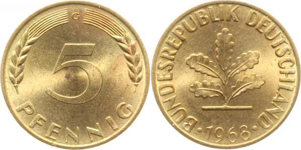 38268G~1.1 5 Pfennig  1968G bfr/stgl J 382  