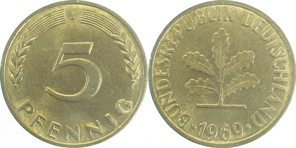 38269J~1.2 5 Pfennig  1969J bfr J 382  