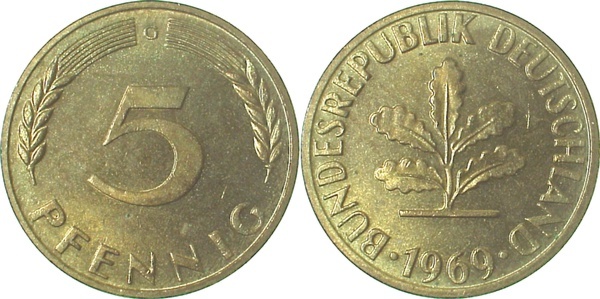 38269G~1.2 5 Pfennig  1969G bfr J 382  