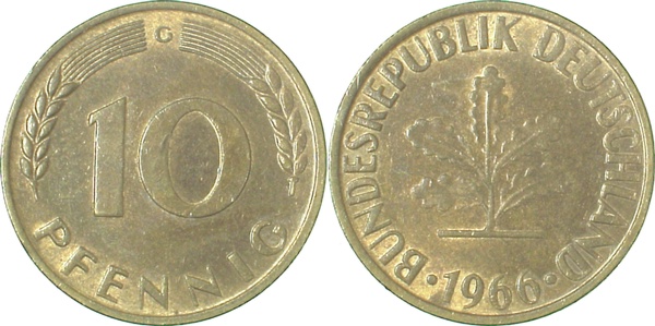 38366G~1.5 10 Pfennig  1966G f.bfr J 383  