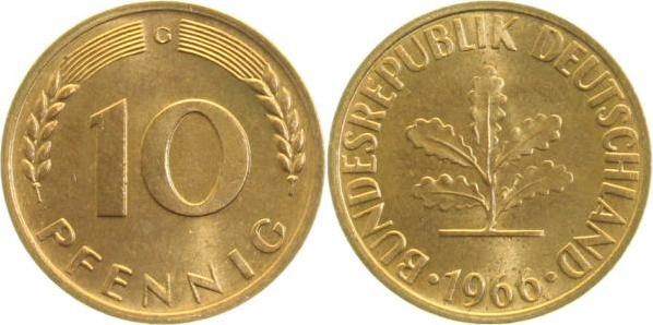 38366G~1.1 10 Pfennig  1966G bfr/stgl J 383  