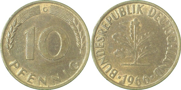 38366G~1.5 10 Pfennig  1966G f.bfr J 383  