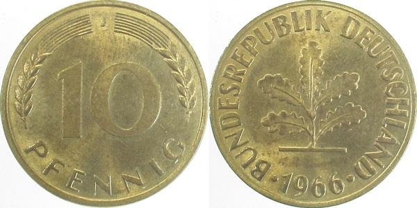 38366J~1.1 10 Pfennig  1966J bfr/stgl J 383  