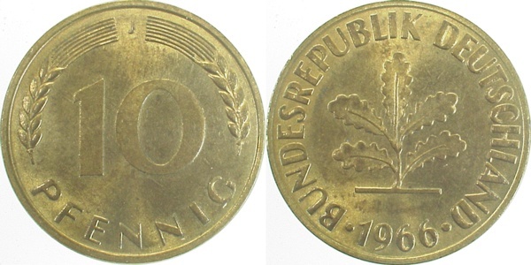 38366J~1.1 10 Pfennig  1966J bfr/stgl J 383  