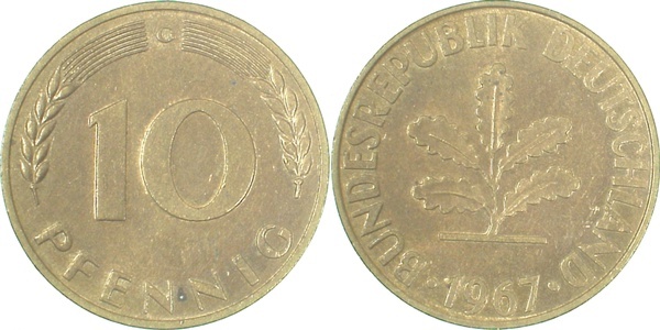 38367G~1.8 10 Pfennig  1967G vz+ J 383  