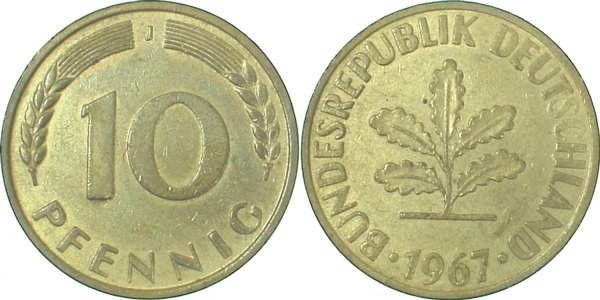 38367J~1.5 10 Pfennig  1967J f.bfr J 383  