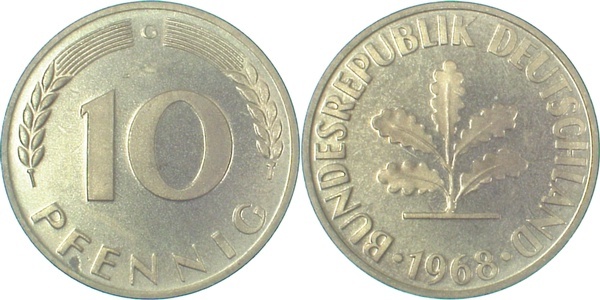 38368G~0.0 10 Pfennig  1968G PP J 383  