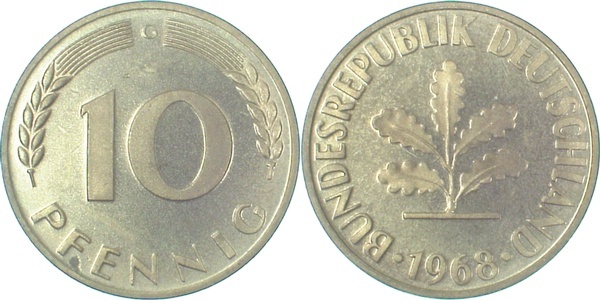 38368G~0.0 10 Pfennig  1968G PP J 383  