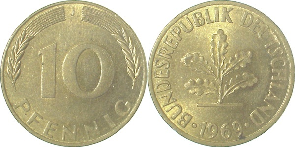 38369J~1.2 10 Pfennig  1969J bfr J 383  