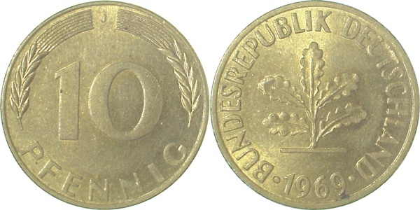 38369J~1.2 10 Pfennig  1969J bfr J 383  