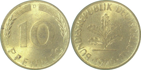 38370D~1.0 10 Pfennig  1970D stgl J 383  