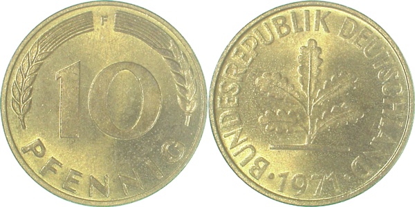 38373F~0.9 10 Pfennig  1973F stgl.fein J 383  