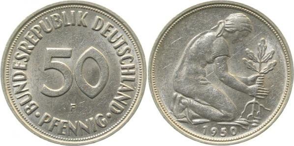 38450F~1.5 50 Pfennig  1950F f.bfr J 384  