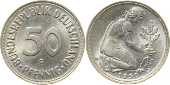 38450G~1.2 50 Pfennig  1950G bfr J 384  