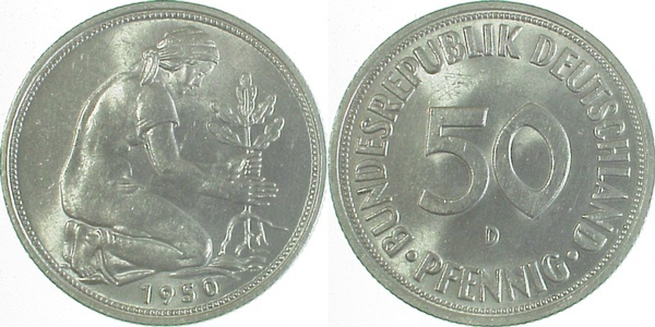 38450J~1.2 50 Pfennig  1950J bfr J 384  