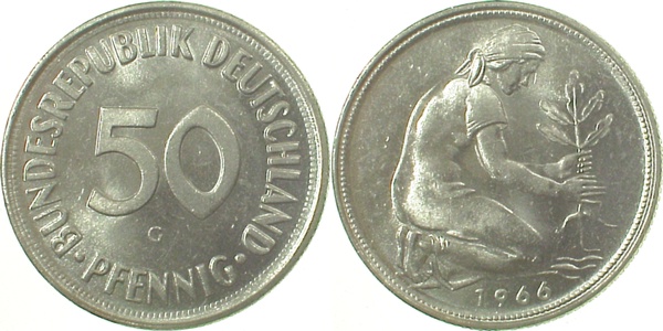 38466G~1.0 50 Pfennig  1966G stgl J 384  