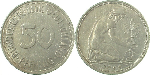 38466J~1.8 50 Pfennig  1966J vz+ J 384  