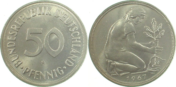 38467F~1.0 50 Pfennig  1967F stgl J 384  