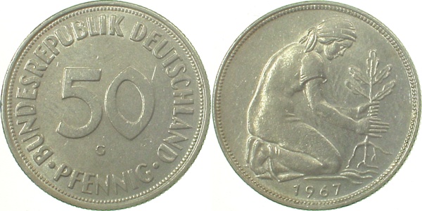 38467G~1.5 50 Pfennig  1967G f.bfr J 384  