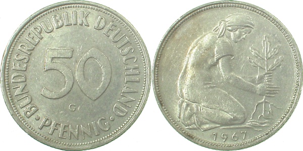 38467G~2.0 50 Pfennig  1967G vz J 384  