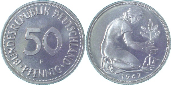38467F~0.0 50 Pfennig  1967F PP 1600 Exemplare  J 384  