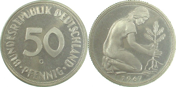 38467G~0.0 50 Pfennig  1967G PP 5363 Exemplare  J 384  