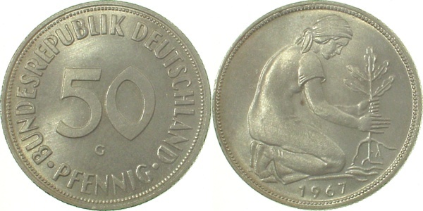 38467G~1.1 50 Pfennig  1967G bfr/stgl J 384  