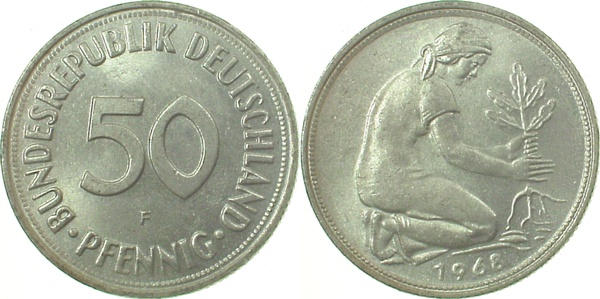 38468F~1.2 50 Pfennig  1968F bfr. J 384  