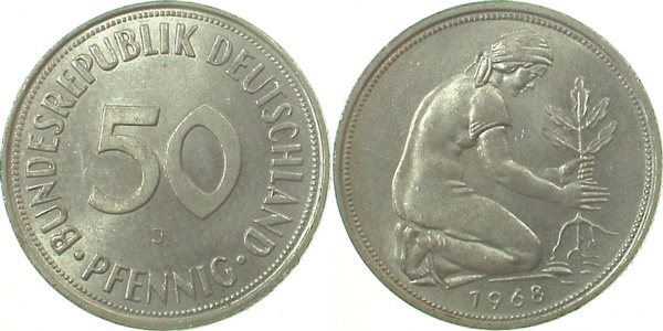 38468J~1.2 50 Pfennig  1968J bfr. J 384  