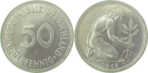 38468J~1.2a 50 Pfennig  1968J bfr.Erstabschlag (EA)! ! J 384  