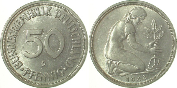 38468D~1.2 50 Pfennig  1968D bfr. J 384  