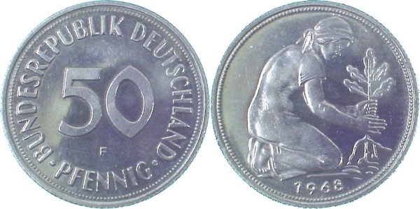 38468F~0.0 50 Pfennig  1968F PP 3100 Exemplare  J 384  