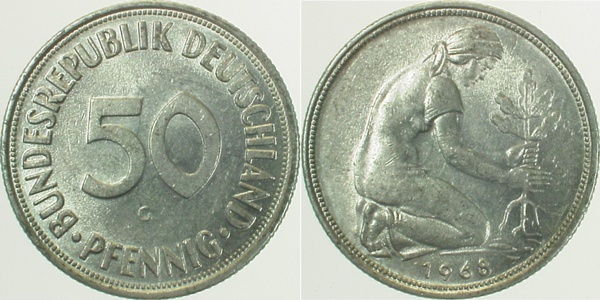 38468G~2.0 50 Pfennig  1968G vz J 384  