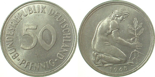 38468J~1.2 50 Pfennig  1968J bfr. J 384  