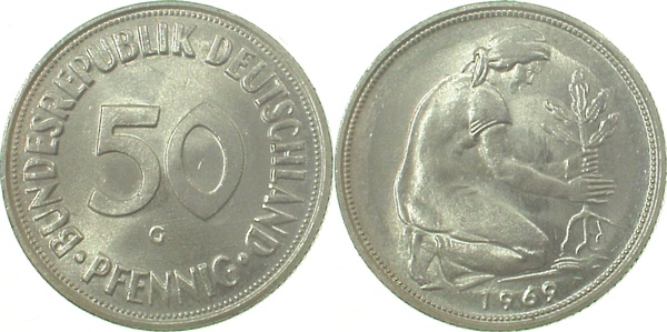38469G~1.0 50 Pfennig  1969G stgl J 384  