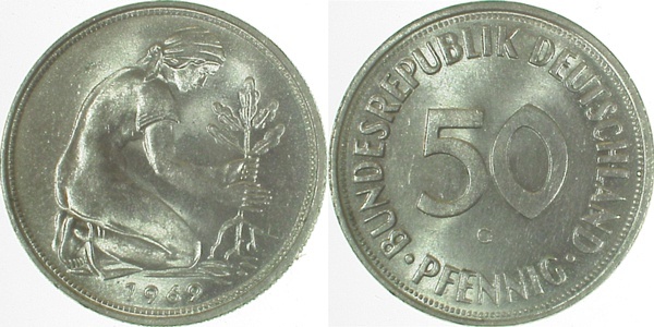 38469G~1.1 50 Pfennig  1969G bfr/stgl J 384  