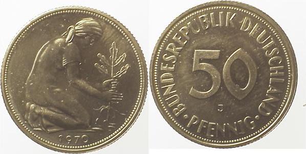 38470J~0.0 50 Pfennig  1970J PP 5000 Exemplare  J 384  