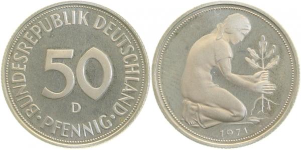 38471D~0.0v 50 Pfennig  1971D PP.30kv3 großes Mz J 384  