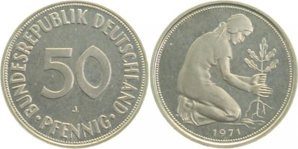38471J~0.0v 50 Pfennig  1971J PP kl.Münzzeichen 33v2 J 384  