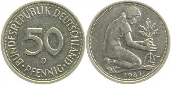 38481D~1.2 50 Pfennig  1981D bfr J 384  