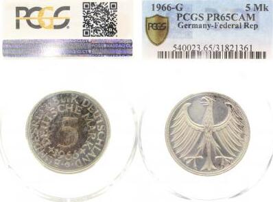 38766G~0.0b   1966G PP in PCGS Kapsel 65/31821361 J 387  