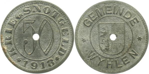 617.3 50 Pfennig Wyhlen 1918 SS+ Zink  