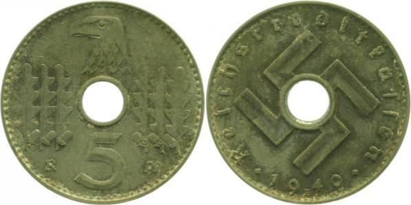61840B~2.2-GG 5 Pfennig  Reichskr.40B f. vz. J 618  