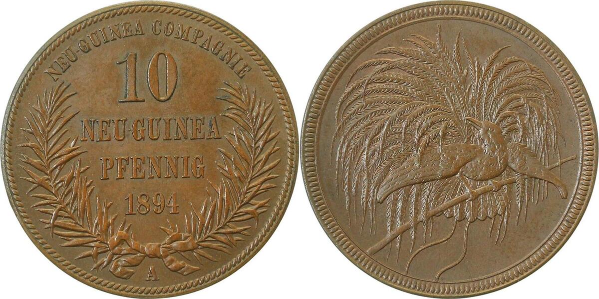 70394A~1.2-GG 10 Pfennig  Neu-Guinea 1894A prfr!!! leichte Patina J 703  
